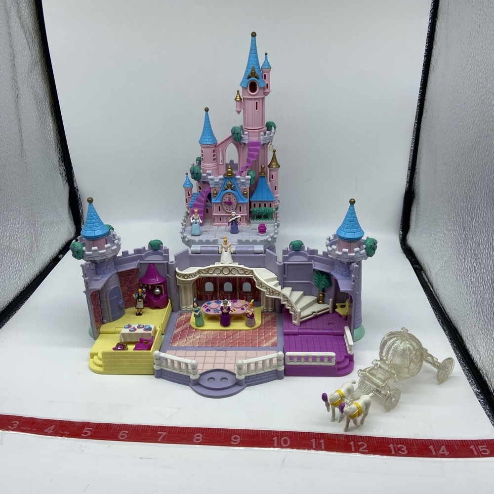 Bluebird Polly Pocket Disney Cinderella Star Bright Castle 1995 Figures Carriage